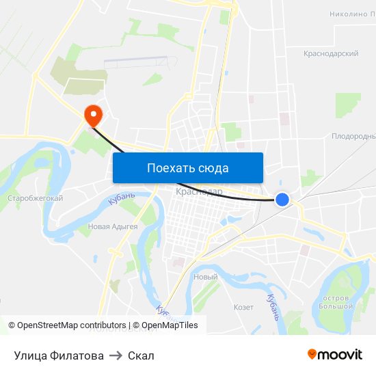 Улица Филатова to Скал map