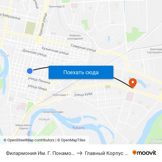 Филармония Им. Г. Понаморенко to Главный Корпус Кубгу map