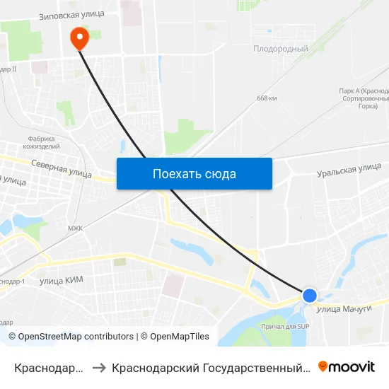 Краснодарская Тэц to Краснодарский Государственный Институт Культуры map