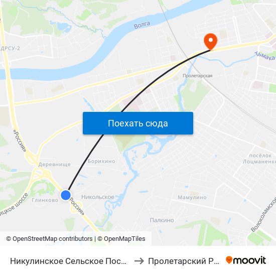 Никулинское Сельское Поселение to Пролетарский Район map