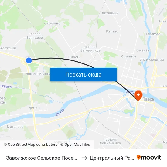 Заволжское Сельское Поселение to Центральный Район map