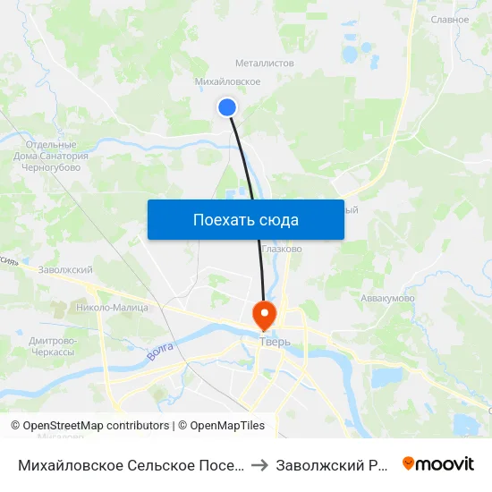 Михайловское Сельское Поселение to Заволжский Район map