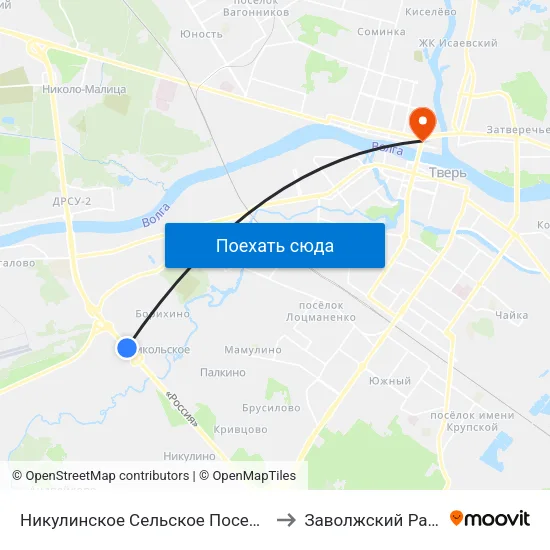 Никулинское Сельское Поселение to Заволжский Район map
