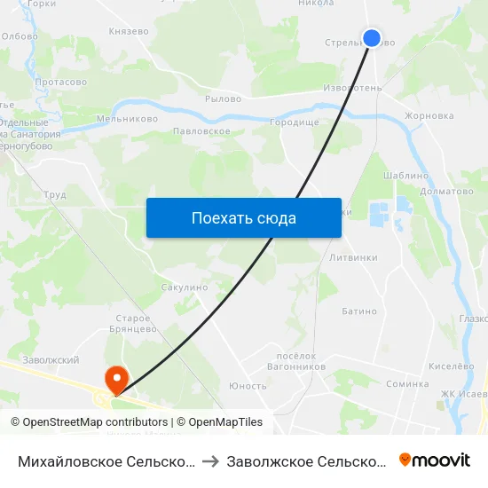 Михайловское Сельское Поселение to Заволжское Сельское Поселение map