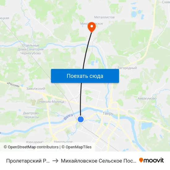 Пролетарский Район to Михайловское Сельское Поселение map