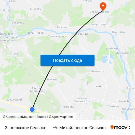 Заволжское Сельское Поселение to Михайловское Сельское Поселение map