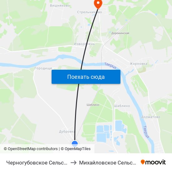 Черногубовское Сельское Поселение to Михайловское Сельское Поселение map