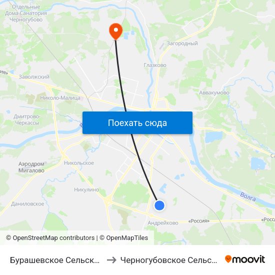 Бурашевское Сельское Поселение to Черногубовское Сельское Поселение map