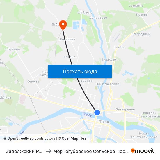 Заволжский Район to Черногубовское Сельское Поселение map