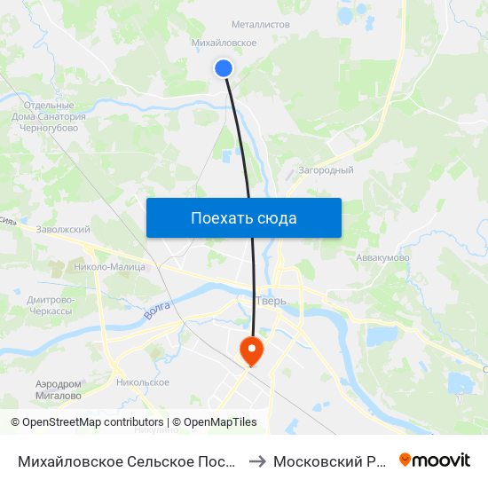 Михайловское Сельское Поселение to Московский Район map