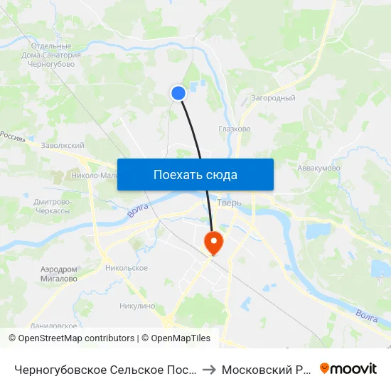 Черногубовское Сельское Поселение to Московский Район map