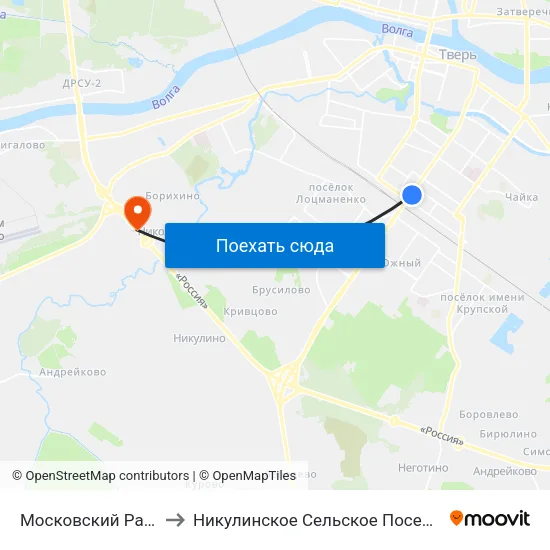 Московский Район to Никулинское Сельское Поселение map