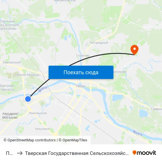 Пкдл to Тверская Государственная Сельскохозяйственная Академия map