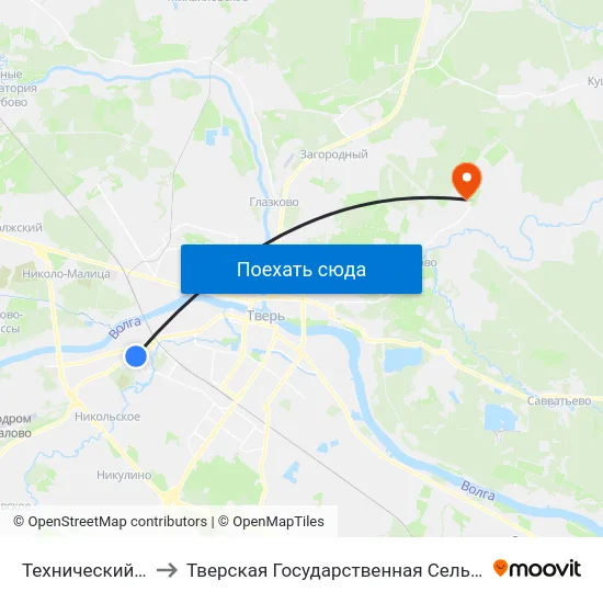 Технический Университет to Тверская Государственная Сельскохозяйственная Академия map