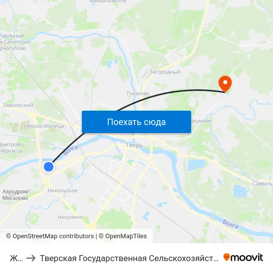 Жби to Тверская Государственная Сельскохозяйственная Академия map