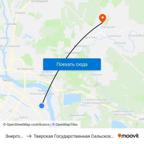 Энергоремонт to Тверская Государственная Сельскохозяйственная Академия map
