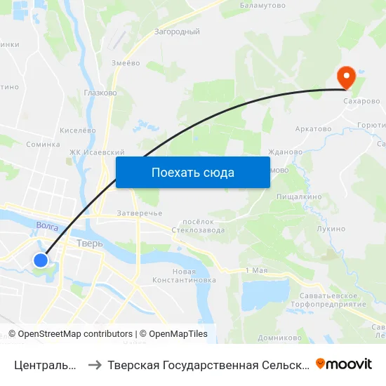 Центральный Рынок to Тверская Государственная Сельскохозяйственная Академия map