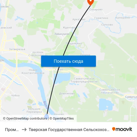 Промопост to Тверская Государственная Сельскохозяйственная Академия map