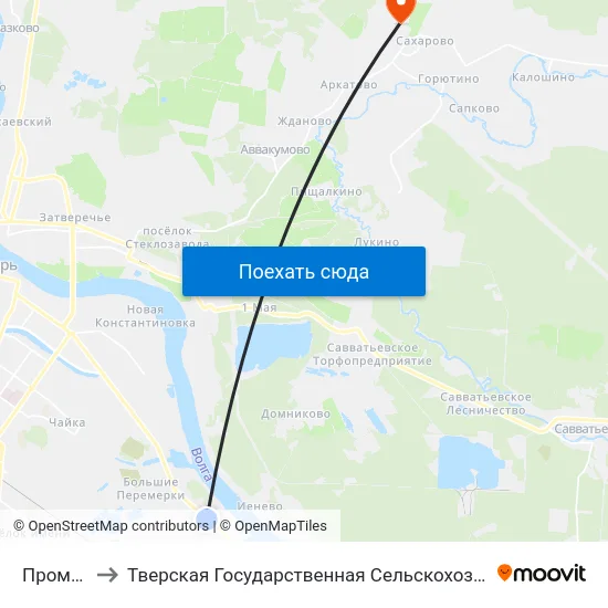 Промопост to Тверская Государственная Сельскохозяйственная Академия map
