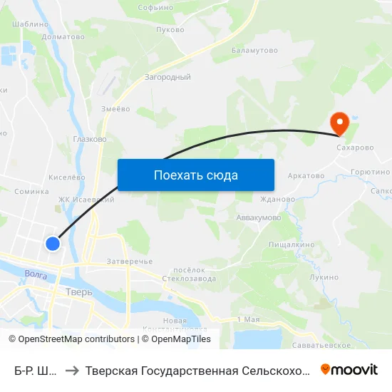 Б-Р. Шмидта to Тверская Государственная Сельскохозяйственная Академия map