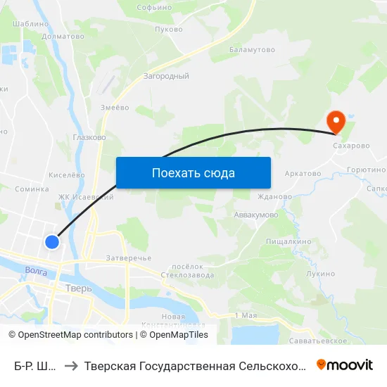 Б-Р. Шмидта to Тверская Государственная Сельскохозяйственная Академия map