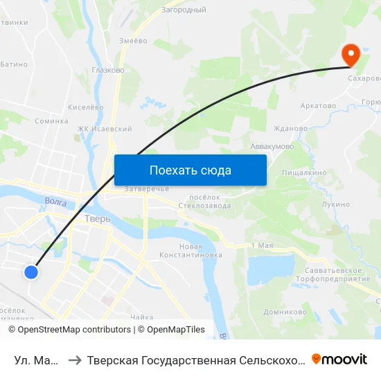 Ул. Макарова to Тверская Государственная Сельскохозяйственная Академия map