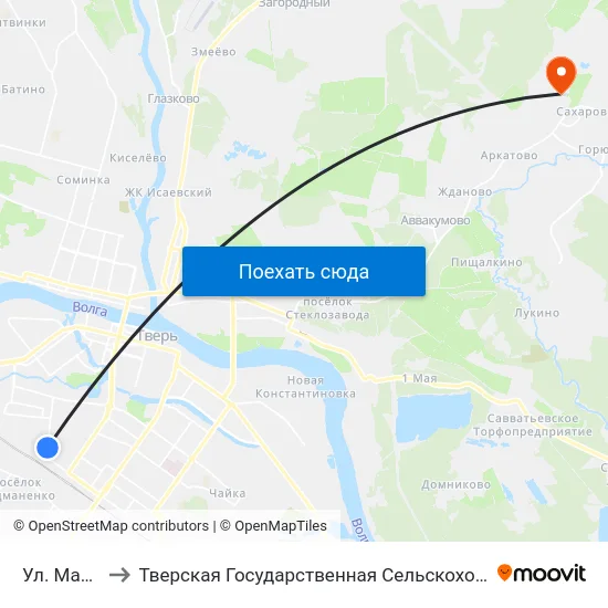 Ул. Макарова to Тверская Государственная Сельскохозяйственная Академия map