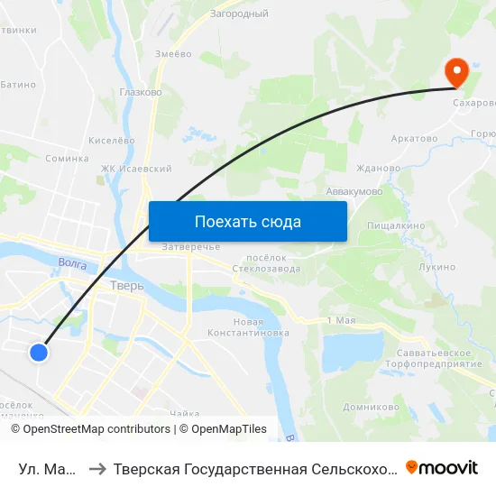 Ул. Макарова to Тверская Государственная Сельскохозяйственная Академия map