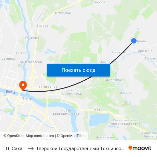 П. Сахарово to Тверской Государственный Технический Университет map