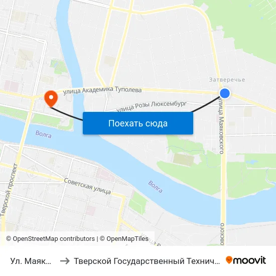 Ул. Маяковского to Тверской Государственный Технический Университет map