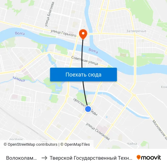 Волоколамский Пр-Т to Тверской Государственный Технический Университет map