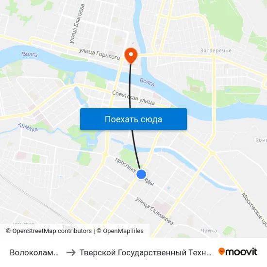 Волоколамский Пр-Т to Тверской Государственный Технический Университет map