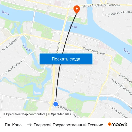 Пл. Капошвара to Тверской Государственный Технический Университет map
