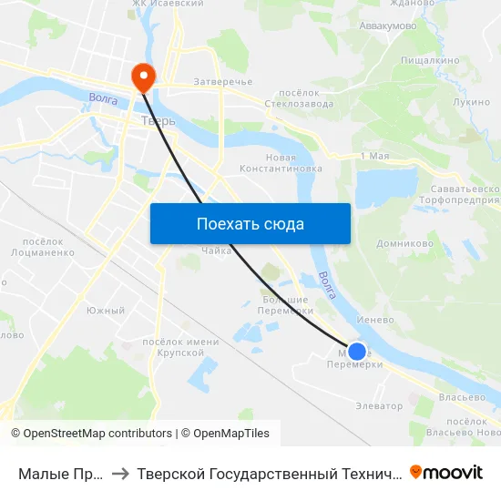 Малые Премерки to Тверской Государственный Технический Университет map