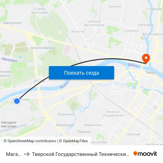 Магазин to Тверской Государственный Технический Университет map