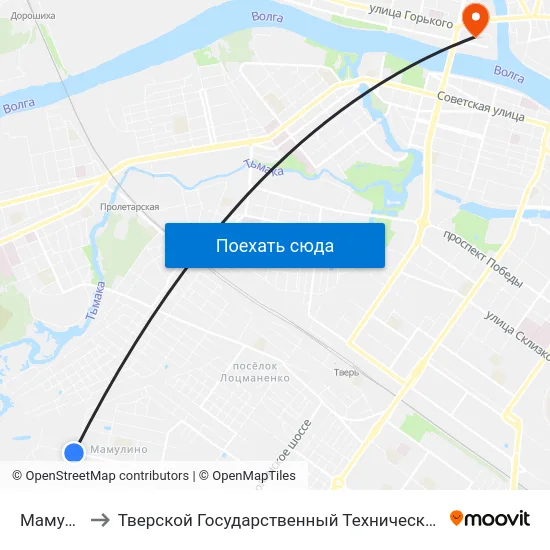 Мамулино to Тверской Государственный Технический Университет map