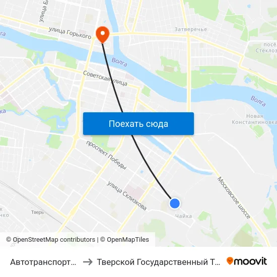 Автотранспортное Хозяйство to Тверской Государственный Технический Университет map
