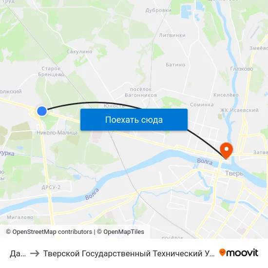 Дачи to Тверской Государственный Технический Университет map
