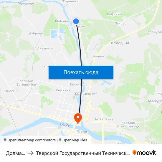 Долматово to Тверской Государственный Технический Университет map