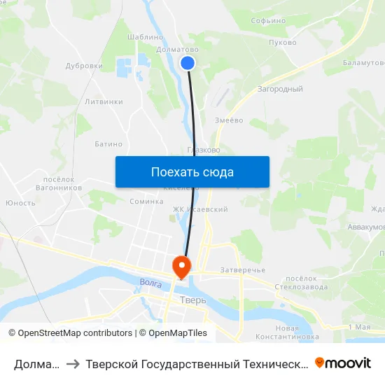 Долматово to Тверской Государственный Технический Университет map