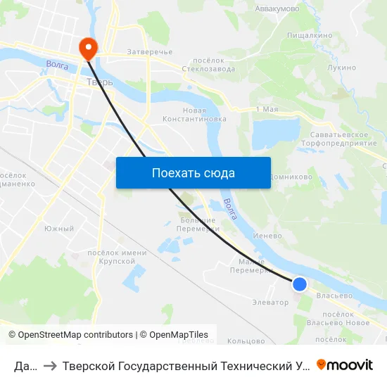 Дачи to Тверской Государственный Технический Университет map