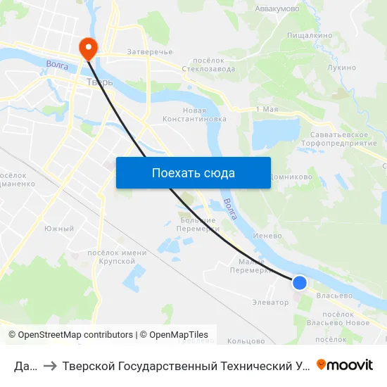 Дачи to Тверской Государственный Технический Университет map