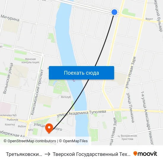 Третьяковский Переулок to Тверской Государственный Технический Университет map
