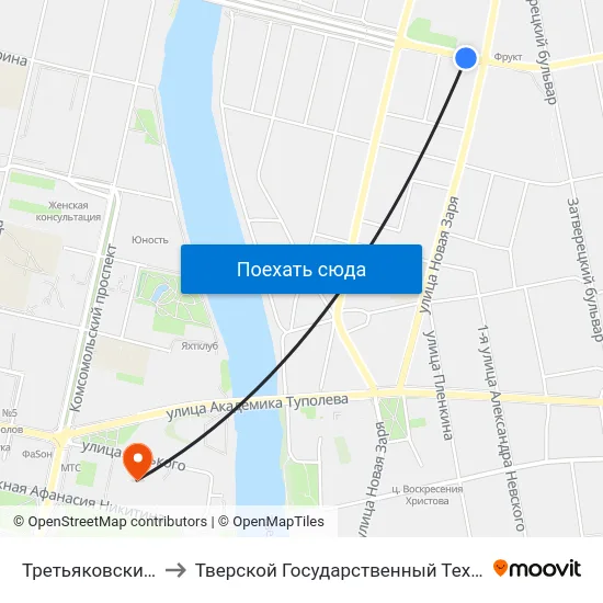 Третьяковский Переулок to Тверской Государственный Технический Университет map