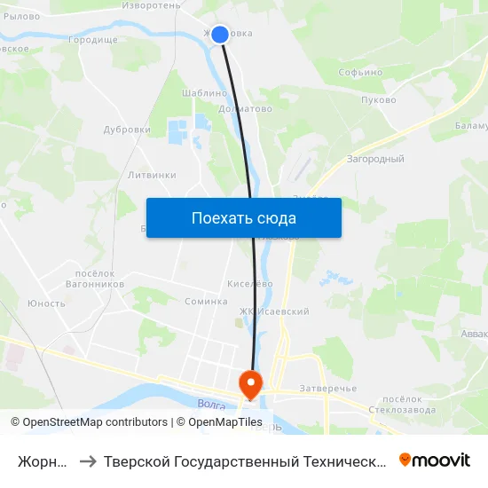 Жорновка to Тверской Государственный Технический Университет map