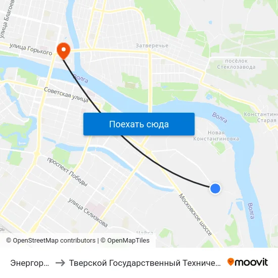 Энергоремонт to Тверской Государственный Технический Университет map