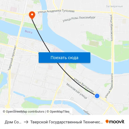 Дом Союзов to Тверской Государственный Технический Университет map