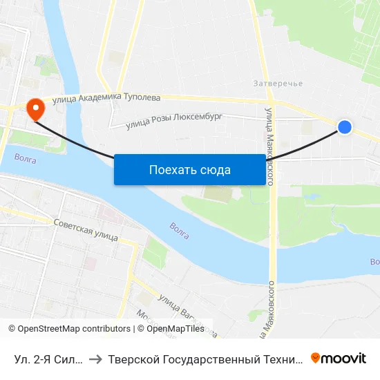 Ул. 2-Я Силикатная to Тверской Государственный Технический Университет map