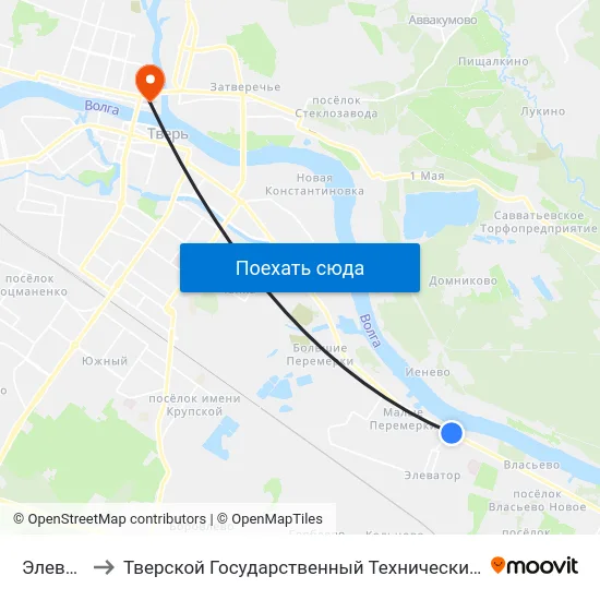 Элеватор to Тверской Государственный Технический Университет map