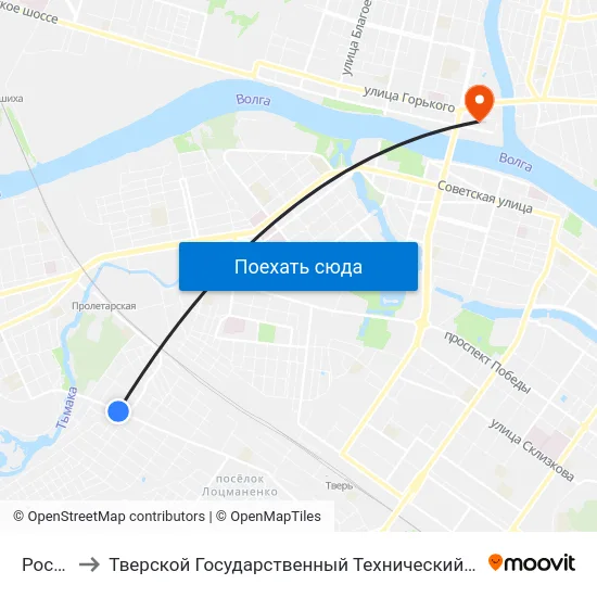 Россия to Тверской Государственный Технический Университет map